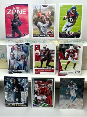 2 Deandre Hopkins rookie cards in lot of 9 (Texans, Cardinals, Titans, Ravens)